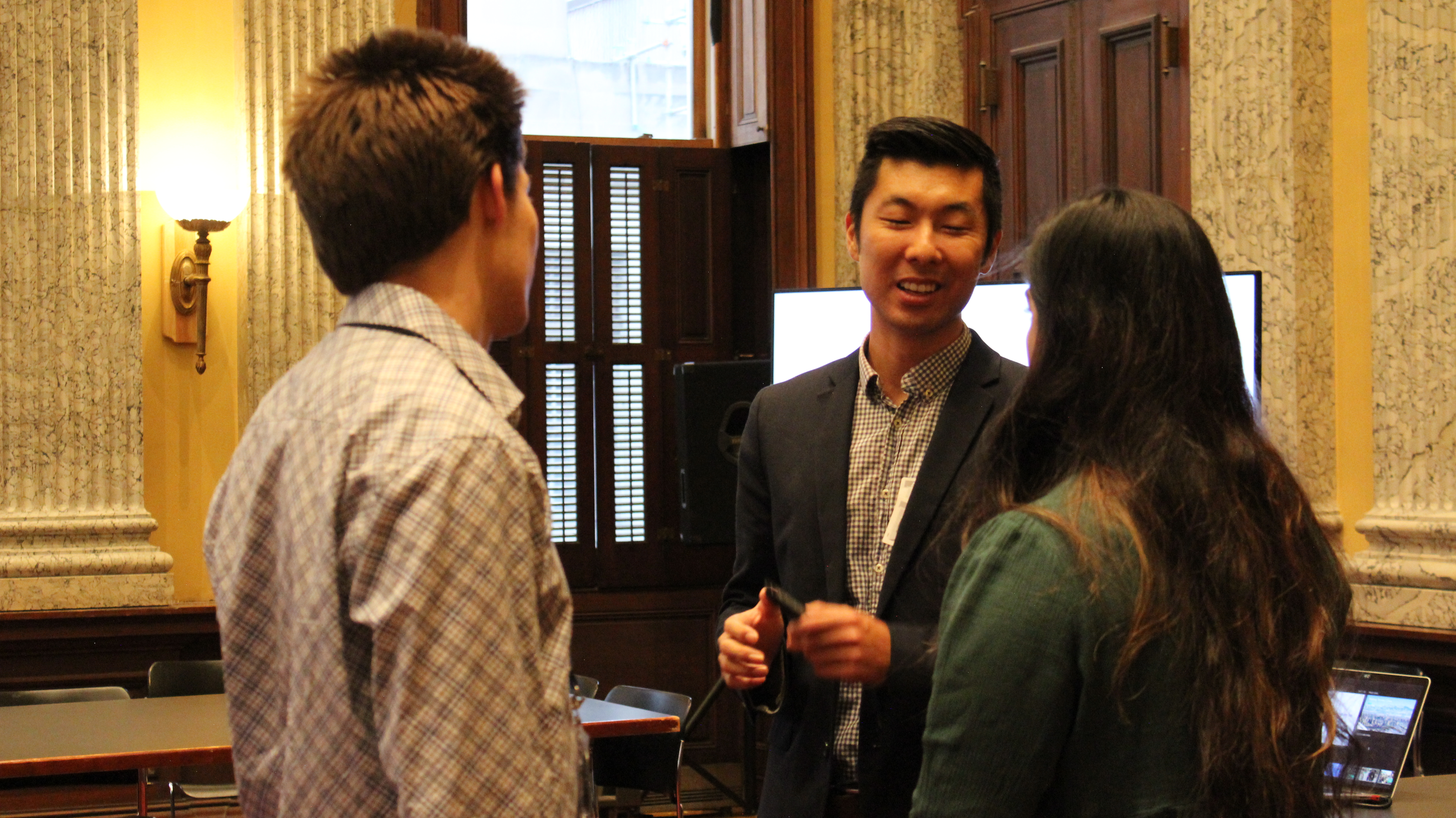 Dan Wu chats with BPIO team